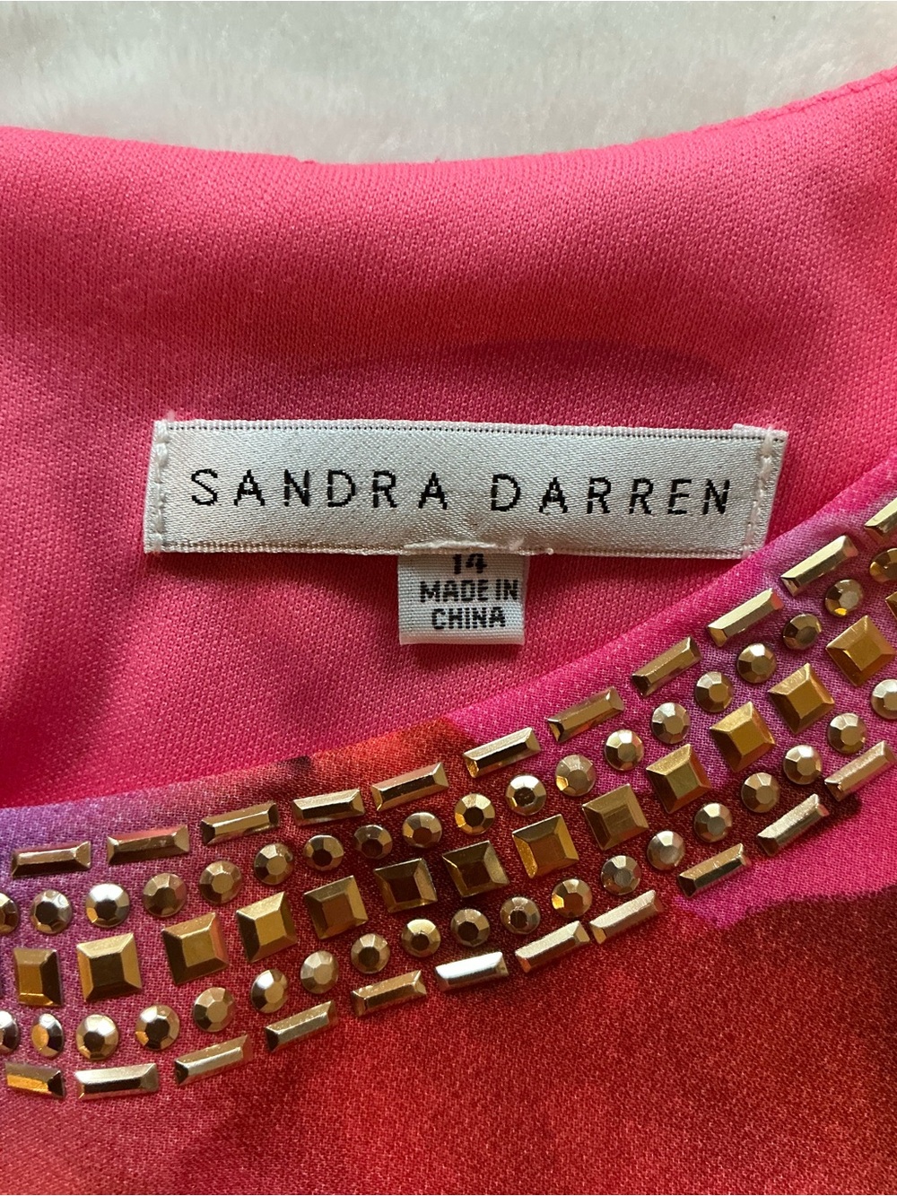 Sandra Darren Floral Occasion Dress Size 14 Fit & Flare Wedding Guest Party - Picture 6 of 12